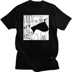 Unisex Anime Graphic Printed Casual Black T-shirt