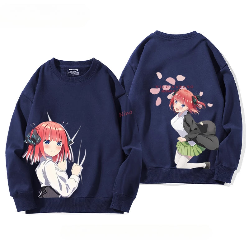 Nakano Anime Round Neck Loose Sweatshirt