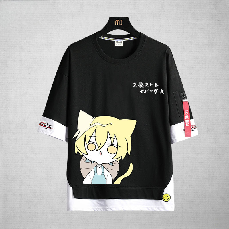 Chic Anime Cotton Loose Crew Neck T-Shirt