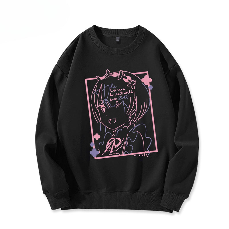 Unisex Anime Graphic Crew Neck Sweatshirt
