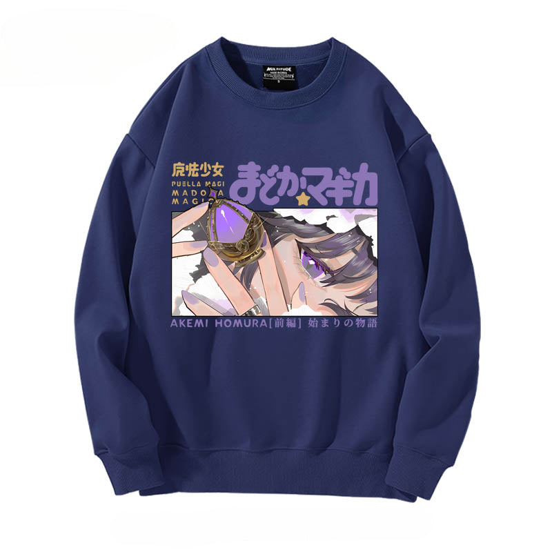 Girls' Anime Printed Crew Neck Sweatshirt