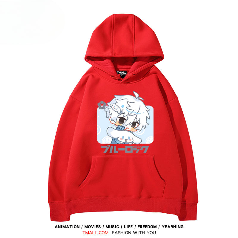 Cute Anime Printed Drawstring Hoodie