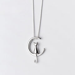 Sweet Cat Moon Chain Necklace