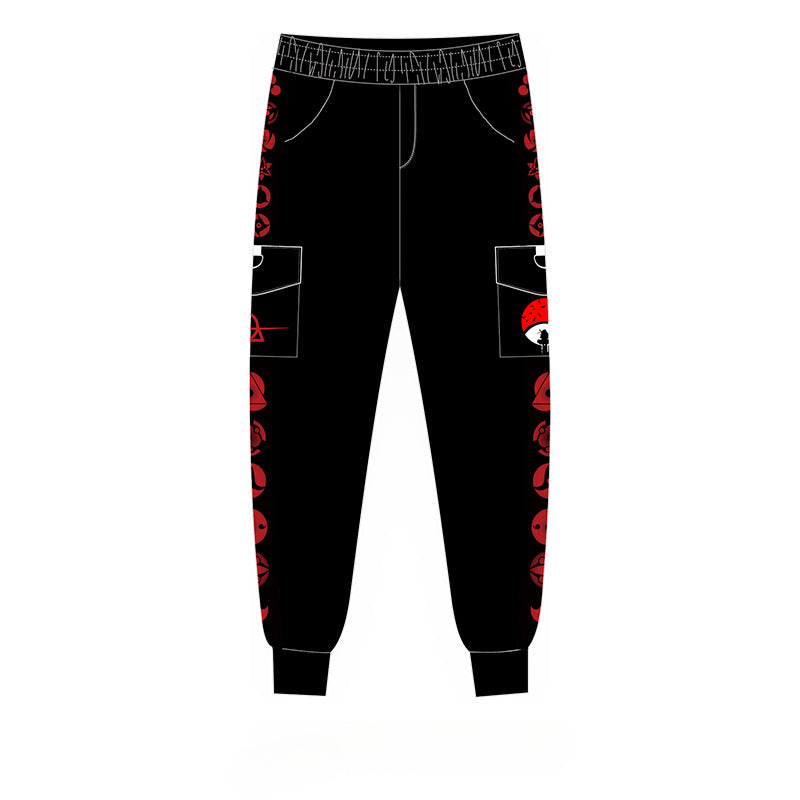 Trendy Men's Anime Letter Casual Trousers