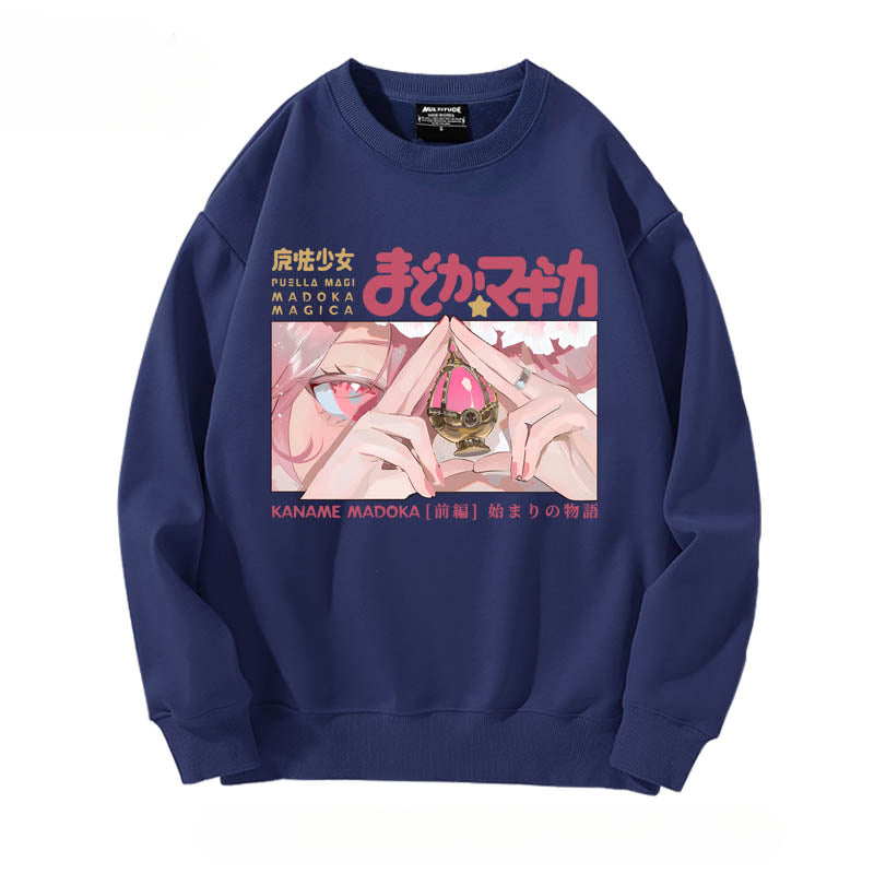 Girls' Anime Printed Crew Neck Sweatshirt