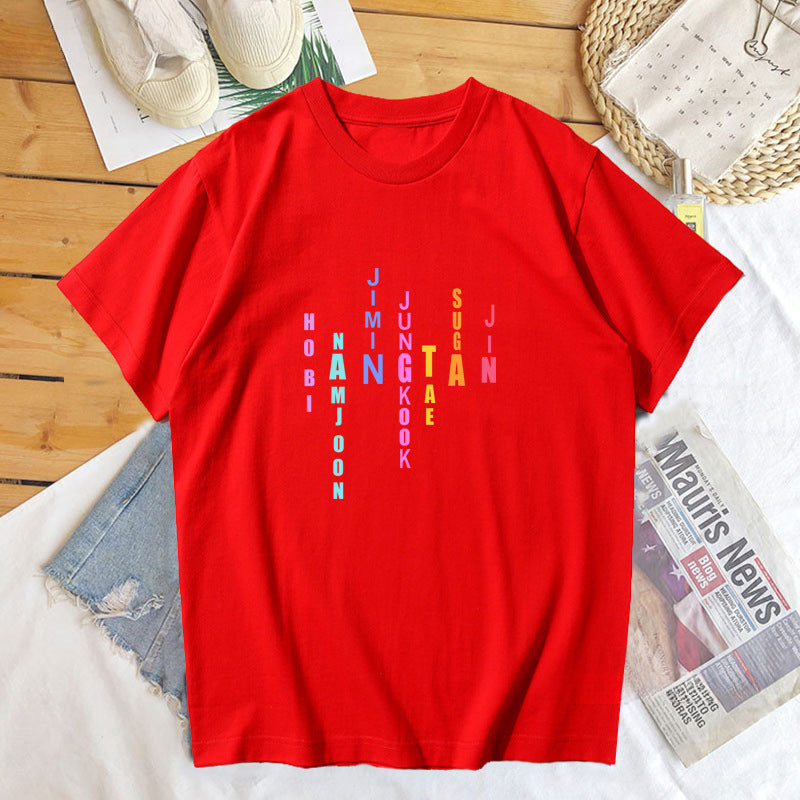 Chic Kpop Letter Print Relaxed T-shirt