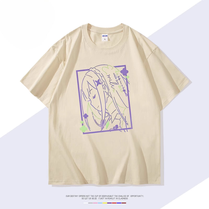 Rem Anime Cotton Short Sleeve Summer T-Shirt