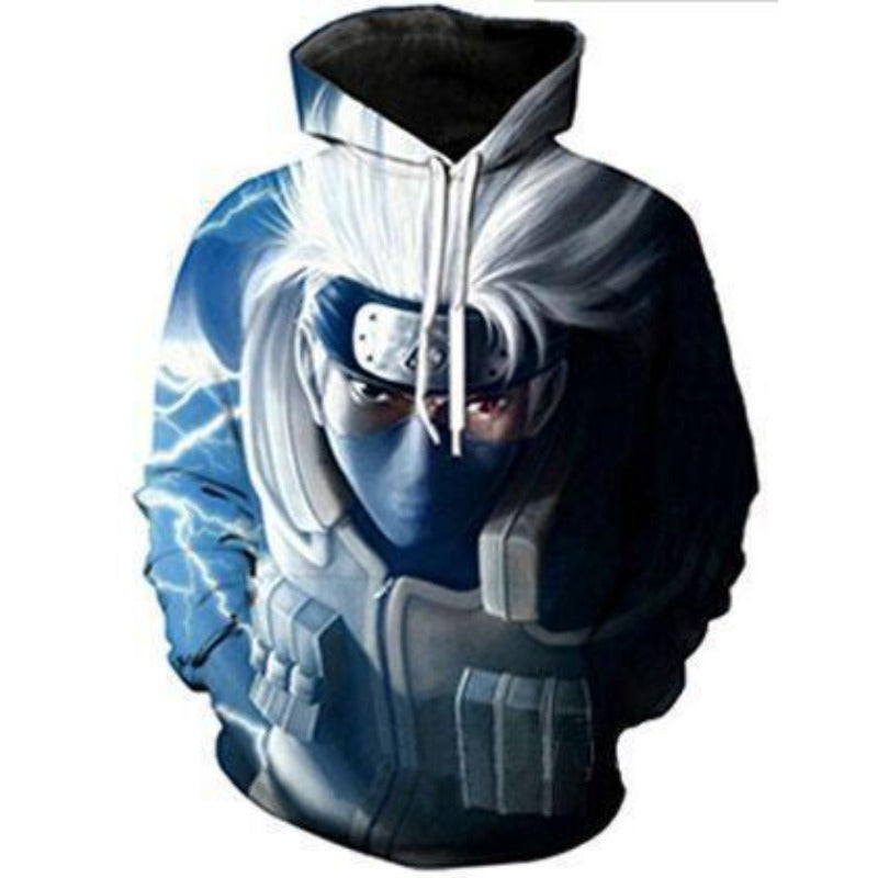 Unisex Anime 3D Digital Print Pocket Pullover Hoodie