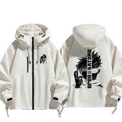 Unisex Anime Gojo Pattern Zipper Jacket