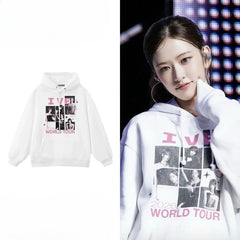 IVE WORLD TOUR White Hoodie Top