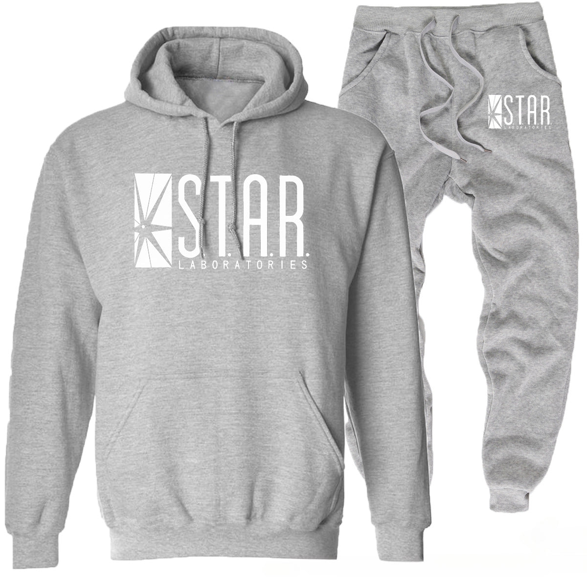 Casual Sports Star Laboratories Letter Print Hoodie and Pants Co-ords