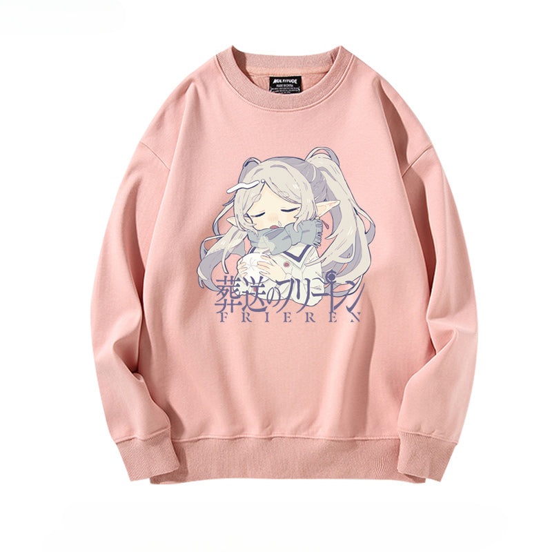 Women's Anime Print Crew Neck Sweatshirt