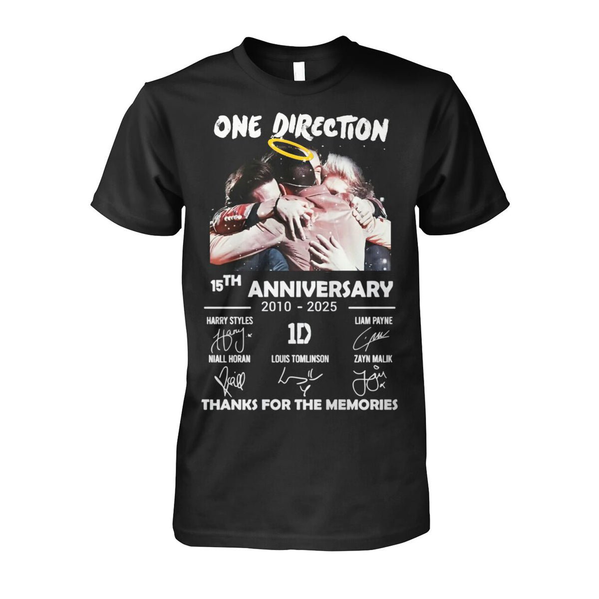Unisex 1D 15th Anniversary Black Shirt