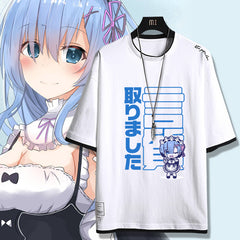 Casual Anime Pattern Print Loose T-shirt