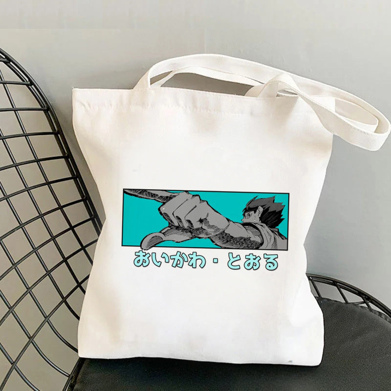 Trendy Anime Printed Canvas Shoulder Tote Bag