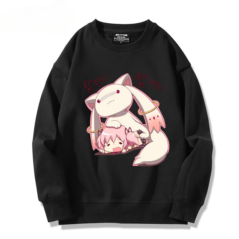Trendy Girls Anime Crew Neck Sweatshirt