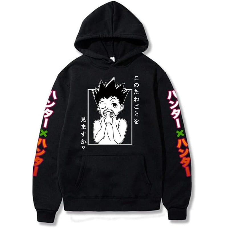 Unisex Anime Graphic Print Loose Hoodie