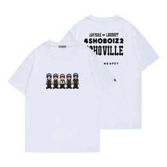 4SHOBOIZ Cartoon Printed Short-sleeved T-shirt