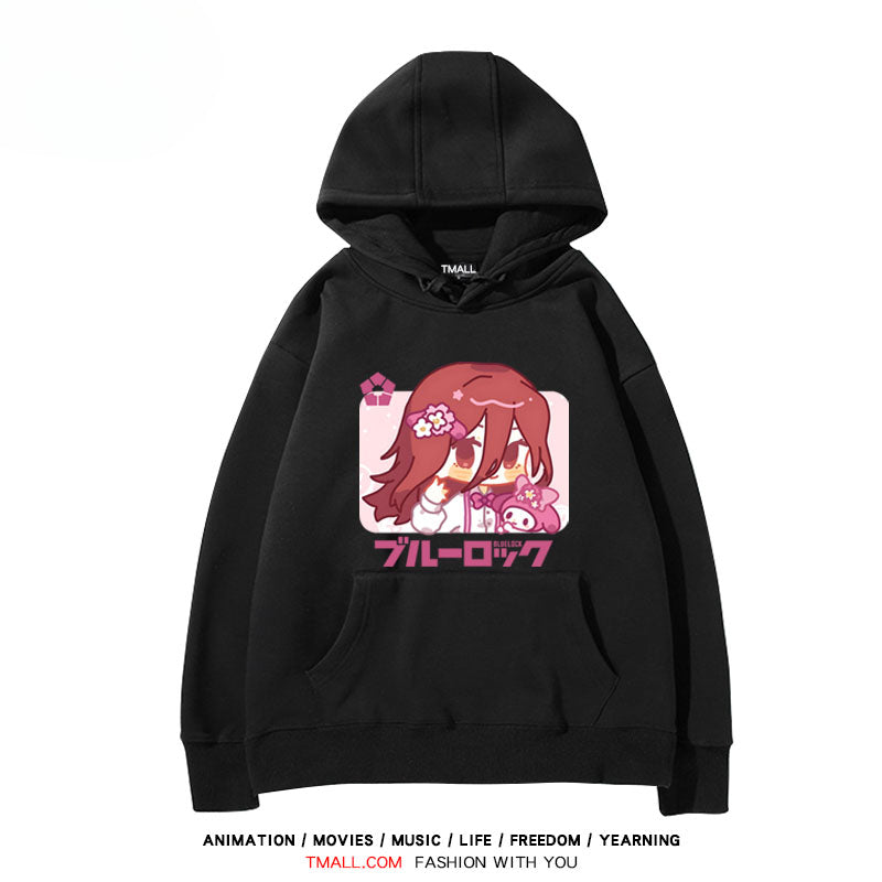 Cute Anime Printed Drawstring Hoodie