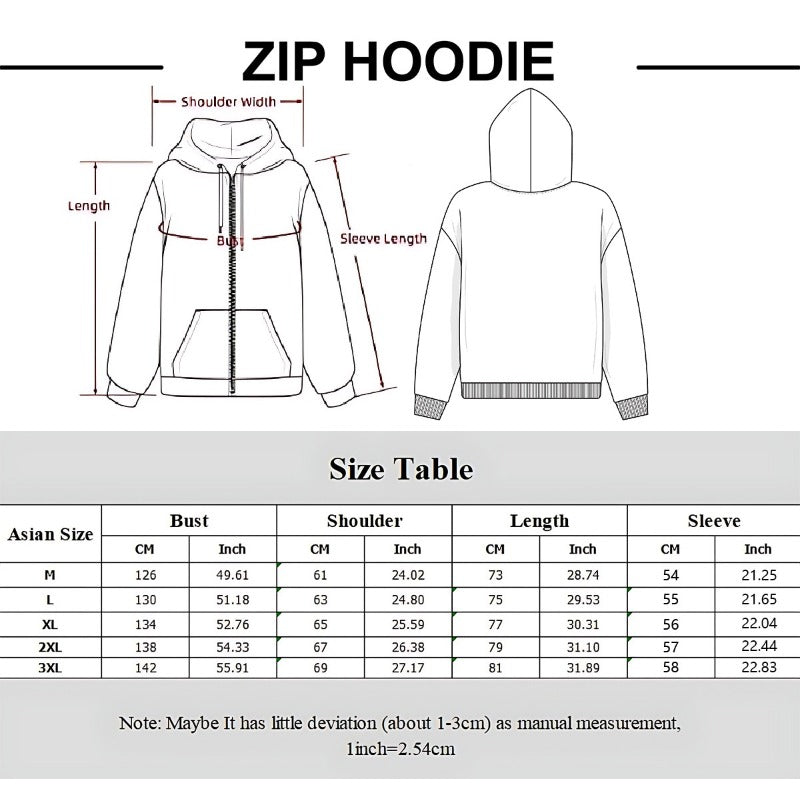 Unisex Kpop Black Zipper Hoodie