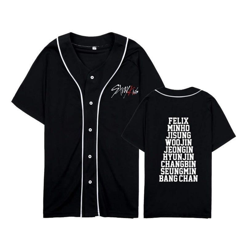 Kpop Logo Loose Baseball Jersey T-shirt