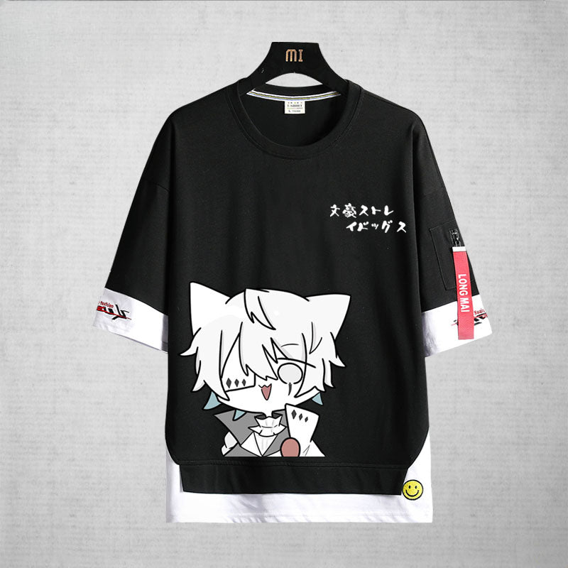 Chic Anime Cotton Loose Crew Neck T-Shirt