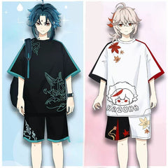 XIAO KAZUHA Cos Short Sleeve T-Shirt Shorts
