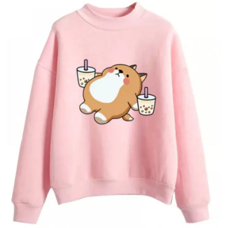 Cute Cartoon Bear Candy Color Slim Hoodie