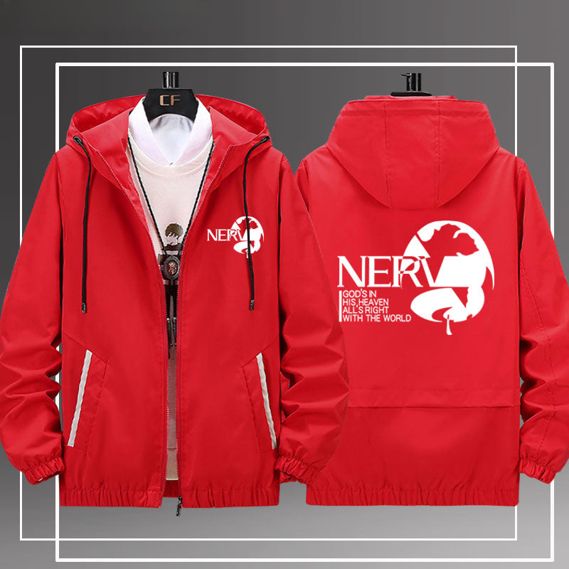 Unisex Anime EVA NERV Print Thin Jacket