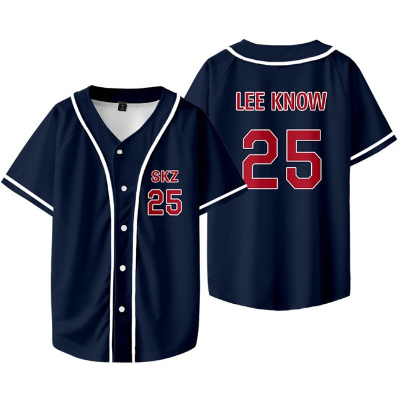 KPOP Digital Print Summer Thin Baseball Shirt