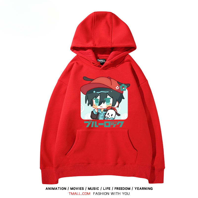 Cute Anime Printed Drawstring Hoodie