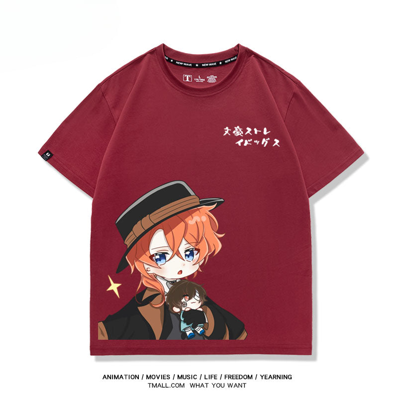 Unisex Anime Pattern Short-sleeved T-shirt