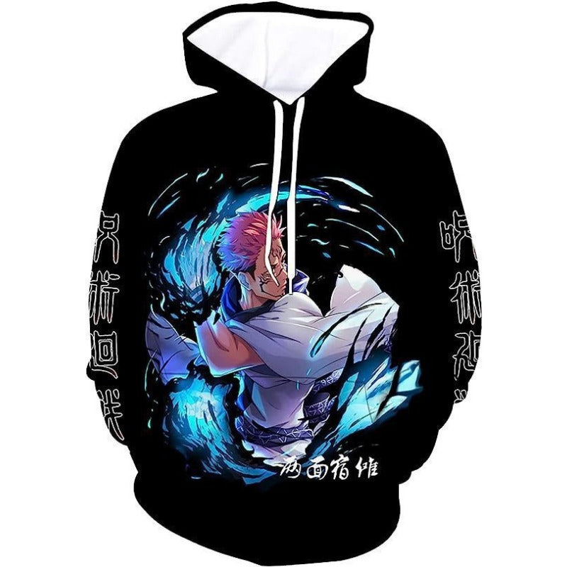 Men's Anime GOJO 3D Print Loose Hoodie