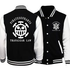 Trendy Unisex Luffy Graphic Print Baseball Jacket