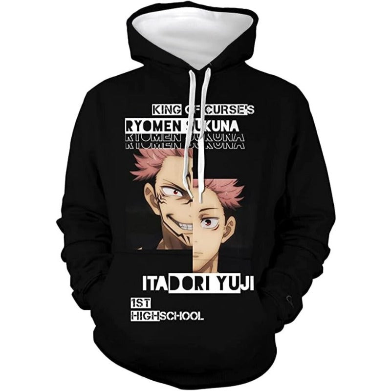 Men's Anime GOJO 3D Print Loose Hoodie