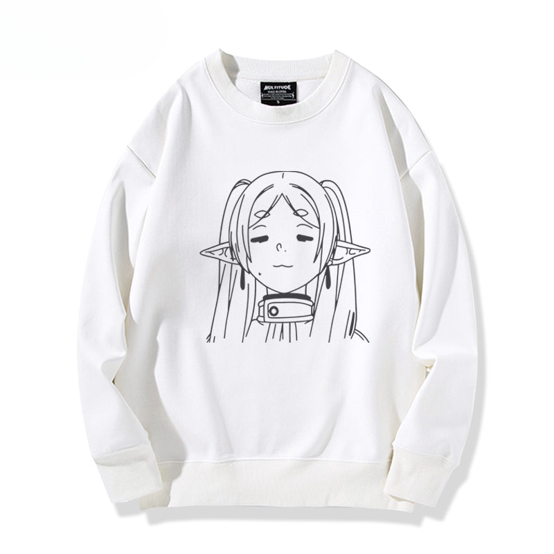 Women's Anime Printed Crew Neck Sweatshirt