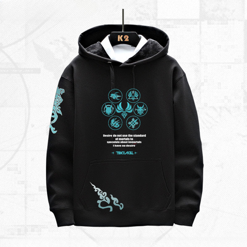 Unisex Xiao Game Print Casual Hoodie