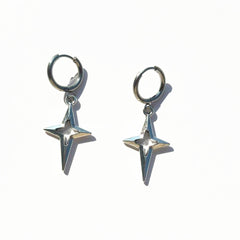 KPOP Fashion Style Hollow Four-pointed Star Earrings