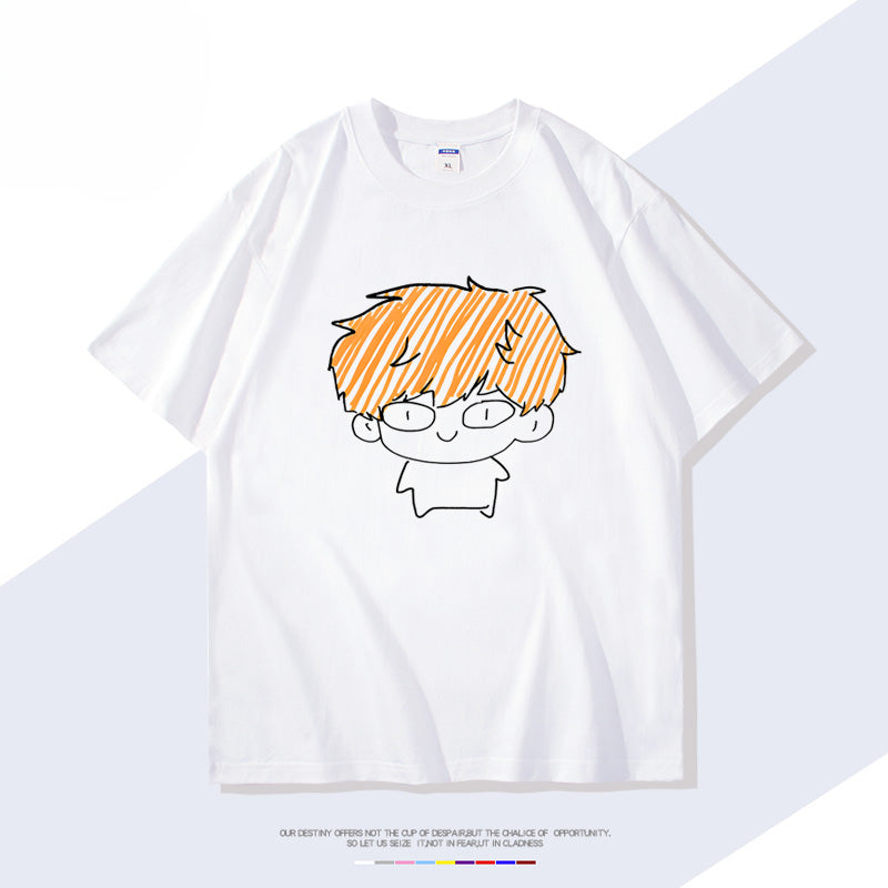 Men's Anime Short-sleeved Cotton T-shirt