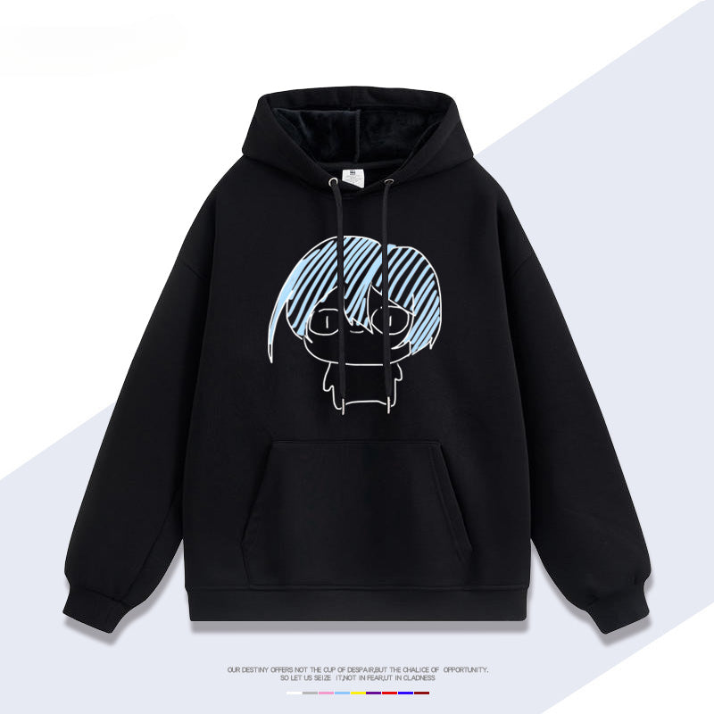 Unisex Trendy Anime Loose Cotton Hoodie