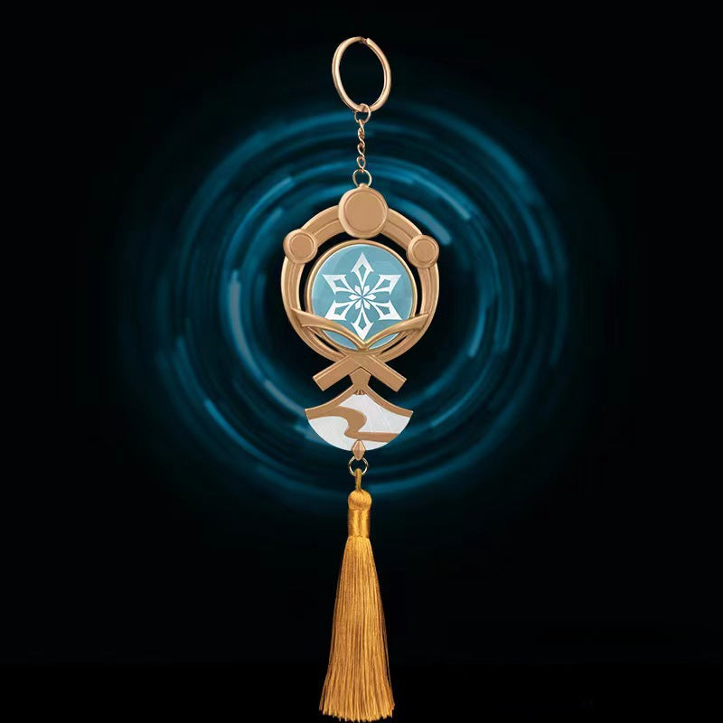 Hot Game Luminous Double-sided Glass Keychain Pendant