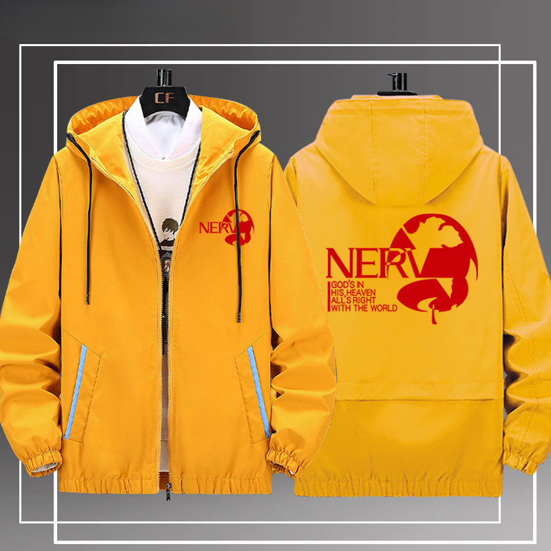 Unisex Anime EVA NERV Print Thin Jacket