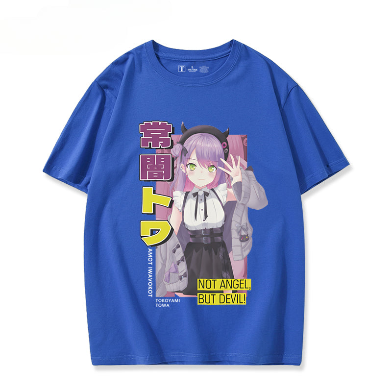 Girls' Vtuber Anime Cos Short-sleeved T-shirt