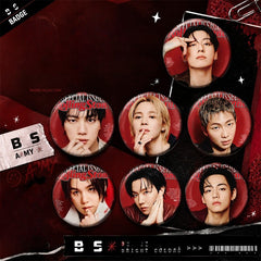 BANGTAN Magazine Tinplate Badge Mirror Keychain