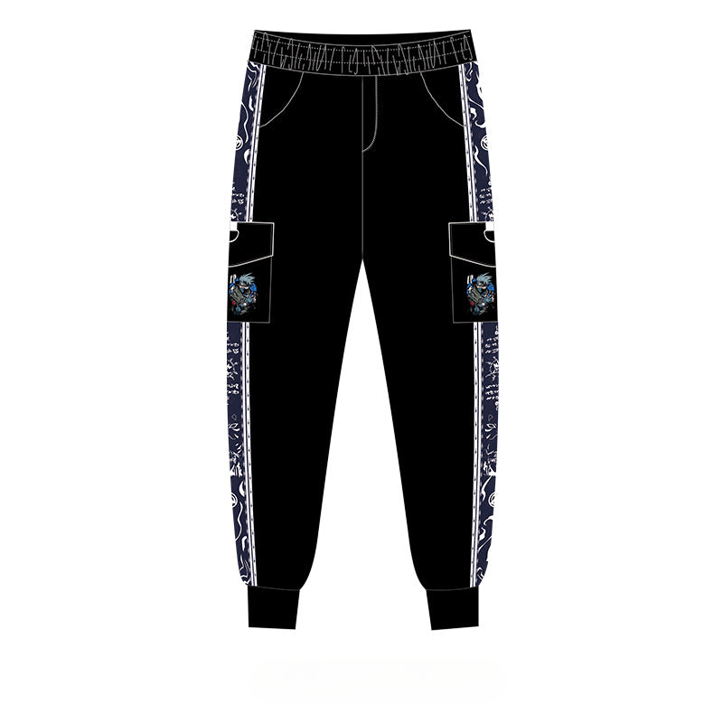 Trendy Men's Anime Letter Casual Trousers