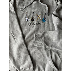 Bocchi Anime Embroidered Hoodie
