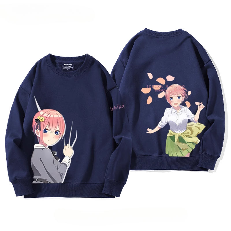 Nakano Anime Round Neck Loose Sweatshirt