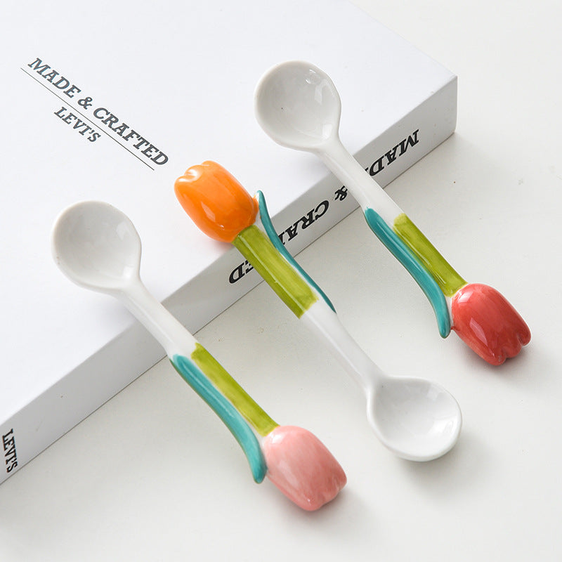 Garden Stirring Tulip & Flower Spoon Set