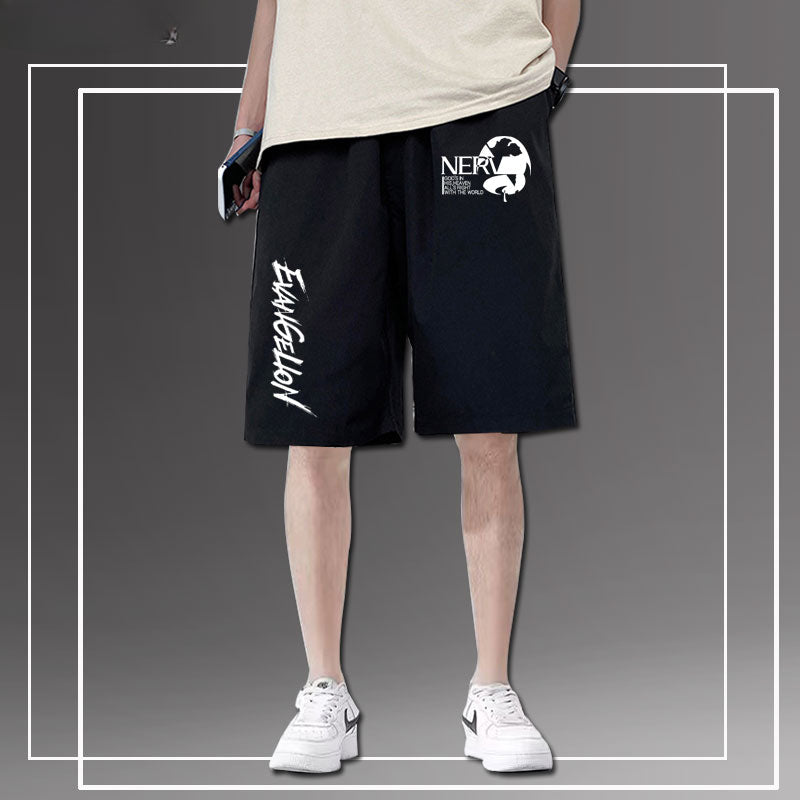 Men's Anime EVA Logo Loose Shorts