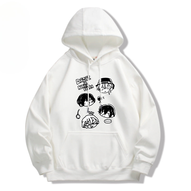 Trendy Anime Dazai Graphic Pullover Hoodie